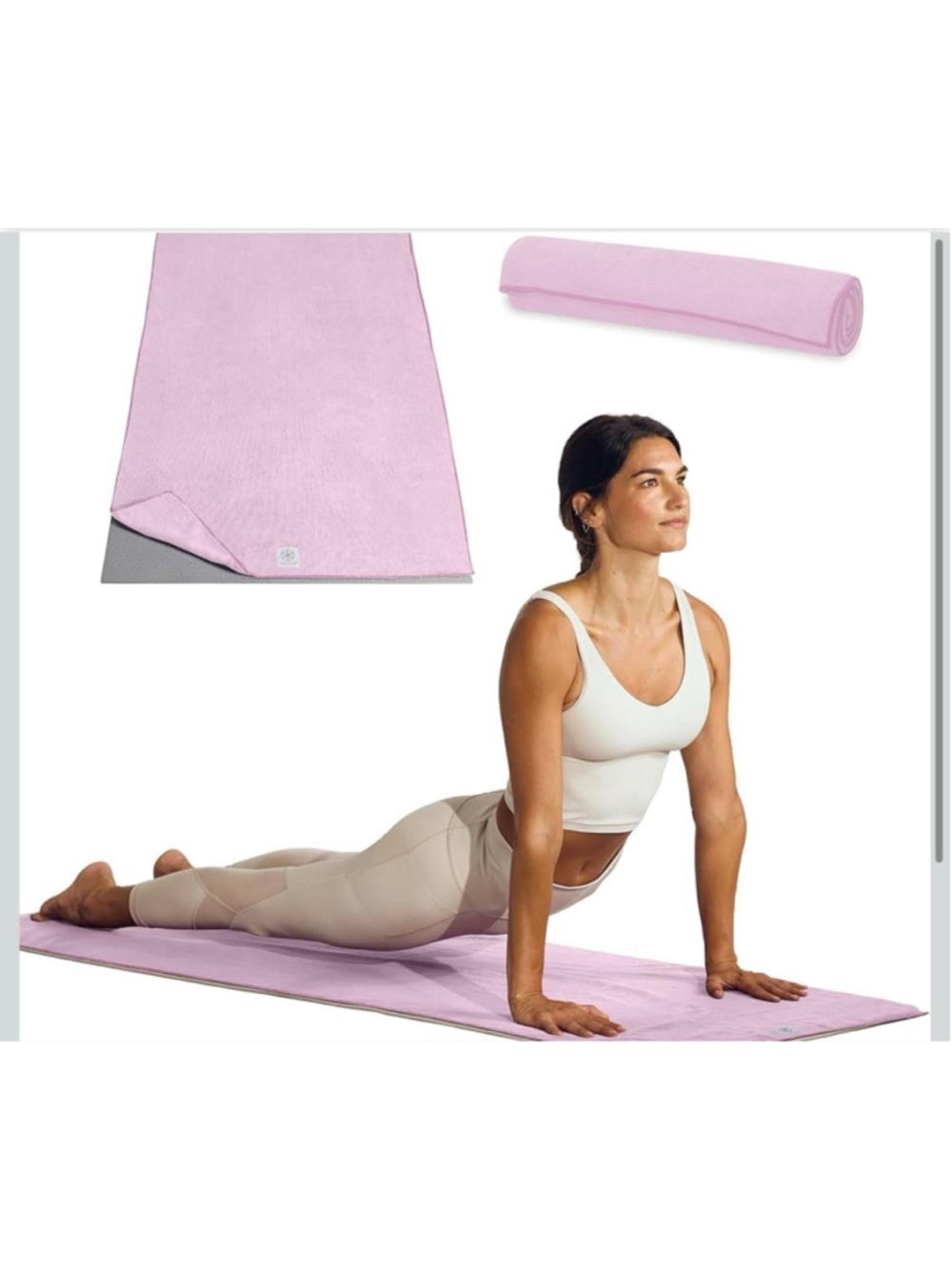 NWT Gaiam Yoga Mat Towel Lilac Lace 24” x 68”
